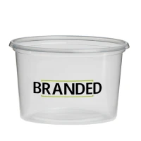 Plastic bakjes rond bedrukken 500cc Ø115mm/PP (vanaf 18.000 st.)