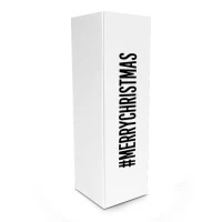 Kerst wijnflesdoos + magneetsluiting Wit - 30x10x10cm - 25 stuks