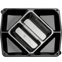 Hi-Tapas serveerschaal rPET Zwart 6 vakken - 100 st/ds.