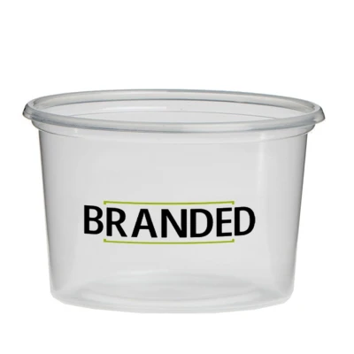 Plastic bakjes rond bedrukken 500cc Ø115mm/PP (vanaf 18.000 st.)