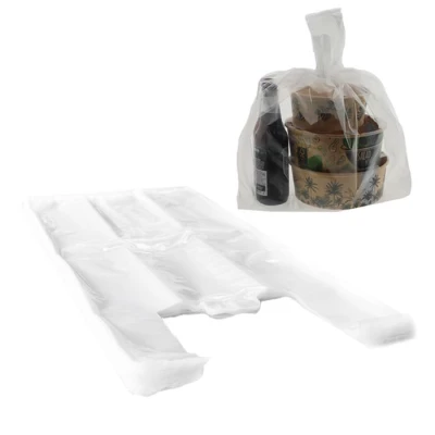 LDPE hemddraagtas transparant 370 + 340 x 700 mm 40my - 400 st/ds