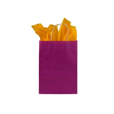 Papieren tas gedraaid handvat - Roze - 15x8,5x21,5cm - 250 st/ds.