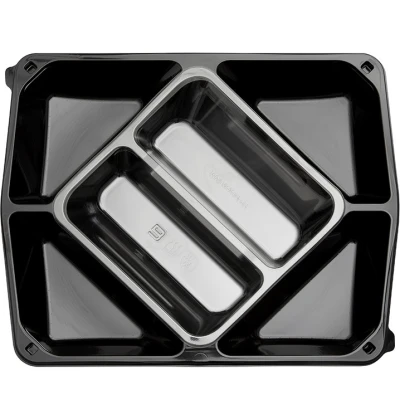 Hi-Tapas serveerschaal rPET Zwart 6 vakken - 100 st/ds.