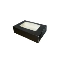 Sushi box met venster Zwart - 160x100x50mm - 330 st/ds.