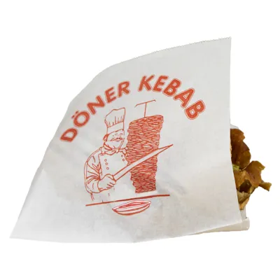 Döner Kebab zakjes wit - vetwerend - 16x16cm - 1.000 st/ds.